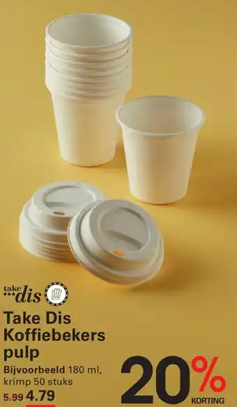 Sligro Take dis koffiebekers pulp aanbieding