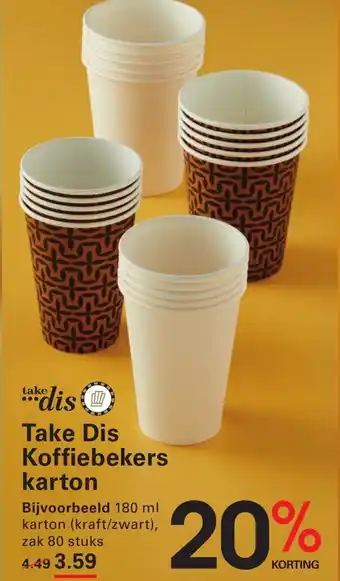 Sligro Take dis koffiebekers karton aanbieding