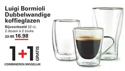 Sligro Luigi bormioli dubbelwandige koffieglazen aanbieding