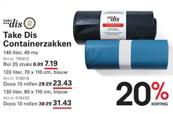 Sligro Take dis containerzakken aanbieding