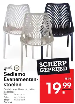 Sligro Sediamo evenementen stoelen aanbieding