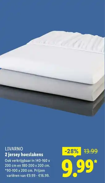 Lidl 2 jersey hoeslakens aanbieding