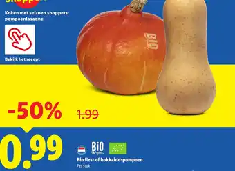 Lidl Bio fles of hokkaido-pompoen aanbieding