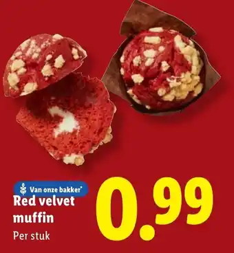 Lidl Van onze bakker Red velvet muffin aanbieding