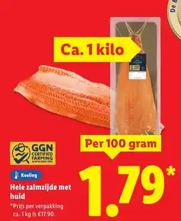 Lidl Hele zalmzijde met huid aanbieding