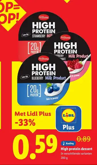 Lidl High protein dessert aanbieding