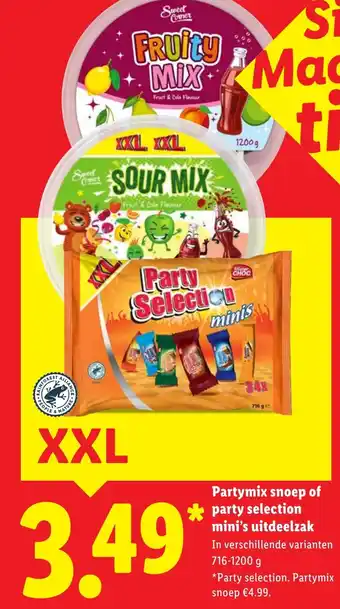 Lidl Partymix snoep of party selection mini's uitdeelzak aanbieding