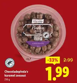 Lidl Chocoladepinda's karamel zeezout aanbieding
