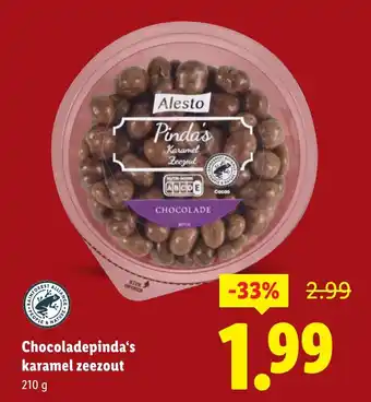 Lidl Chocoladepinda's karamel zeezout aanbieding