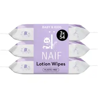 Albert Heijn Naïf Lotion wipes 3-pack aanbieding