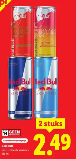Lidl Red Bull aanbieding