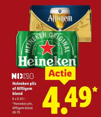 Lidl Heineken pils of Affligem blond aanbieding