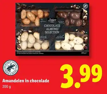 Lidl Amandelen in chocolade aanbieding