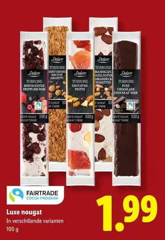 Lidl Luxe nougat aanbieding