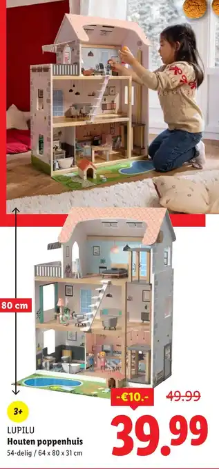 Lidl LUPILU Houten poppenhuis aanbieding