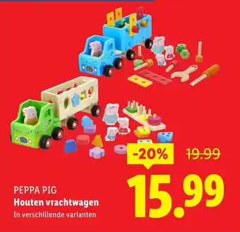 Lidl PEPPA PIG Houten vrachtwagen aanbieding