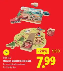 Lidl LUPILU Houten puzzel met geluid aanbieding