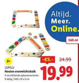 Lidl LUPILU Houten evenwichtsbalk aanbieding