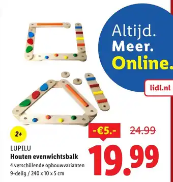 Lidl LUPILU Houten evenwichtsbalk aanbieding