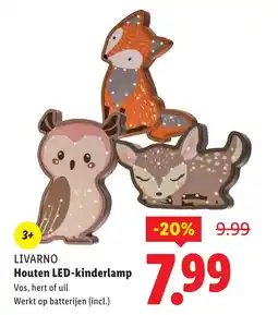 Lidl LIVARNO Houten LED kinderlamp aanbieding