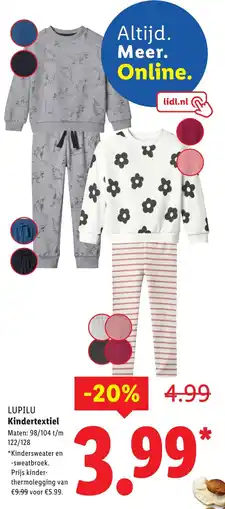 Lidl LUPILU Kindertextiel aanbieding