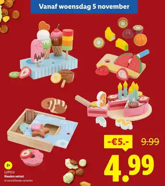 Lidl LUPILU Houten eetset aanbieding