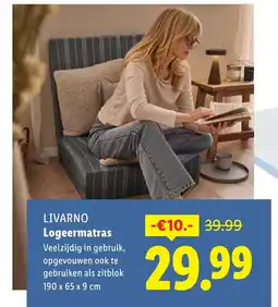 Lidl LIVARNO Logeermatras aanbieding