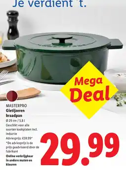 Lidl MASTERPRO Gietijzeren braadpan aanbieding