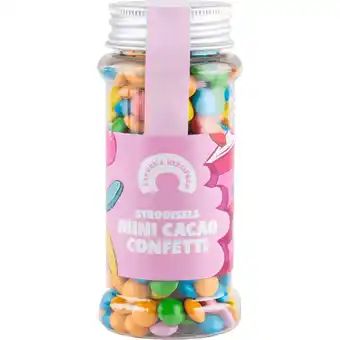 Dirk Bakken en versieren mini cacao confetti aanbieding