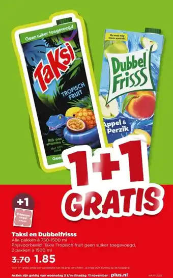 PLUS Taksi en Dubbelfrisss aanbieding