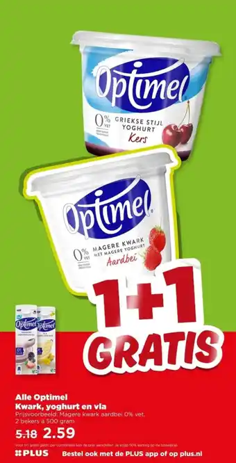 PLUS Alle Optimel Kwark, yoghurt en vla aanbieding