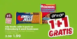 PLUS Alle Snelle Jelle 3 pack en Peijnenburg 6pack Koekrepen aanbieding
