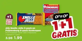 PLUS Alle Snelle Jelle 3 pack en Peijnenburg 6pack Koekrepen aanbieding