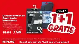 PLUS Outdoor sokken en Down Under Boxershorts aanbieding