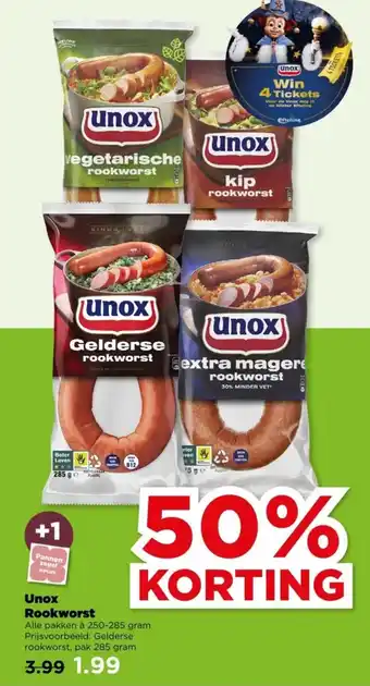 PLUS Unox Rookworst aanbieding