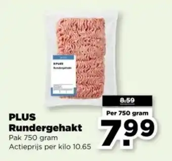 PLUS PLUS Rundergehakt Pak 750 gram aanbieding