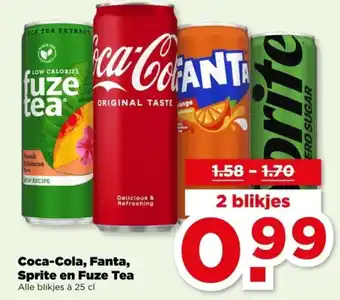 PLUS Coca-Cola, Fanta, Sprite en Fuze aanbieding
