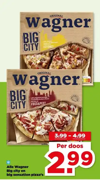 PLUS Alle Wagner Big city en big sensation pizza's aanbieding