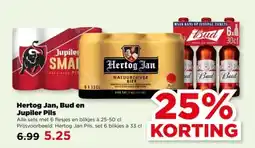 PLUS Hertog Jan, Bud en Jupiler Pils aanbieding