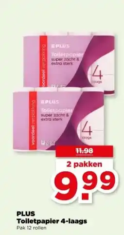 PLUS PLUS Toiletpapier 4 laags aanbieding
