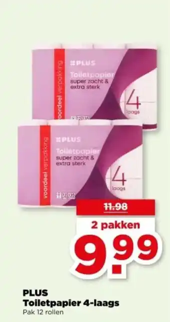 PLUS PLUS Toiletpapier 4 laags aanbieding