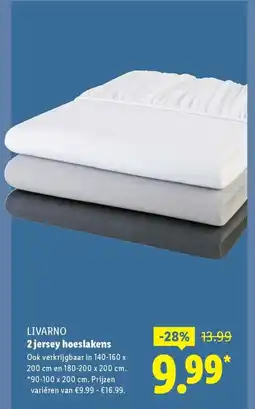 Lidl LIVARNO 2 jersey hoeslakens aanbieding