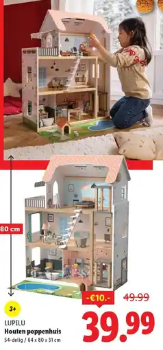 Lidl LUPILU Houten poppenhuis aanbieding