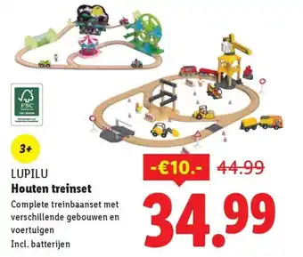 Lidl LUPILU Houten treinset aanbieding