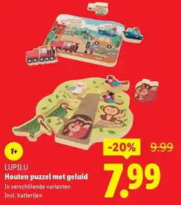 Lidl Lupilu Houten puzzel met geluid aanbieding
