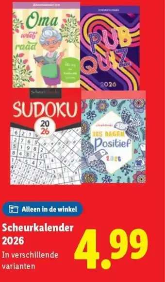 Lidl Scheurkalender2026 aanbieding