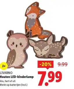 Lidl LIVARNO Houten LED kinderlamp aanbieding