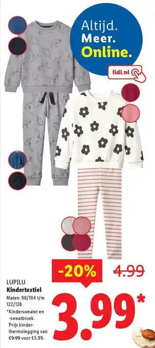 Lidl LUPILU Kindertextiel aanbieding