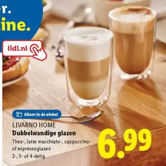 Lidl Livarno home Dubbelwandige glazen aanbieding