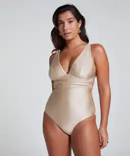 Hunkemoller Hunkemöller Badpak Shaping Luxe Beige aanbieding